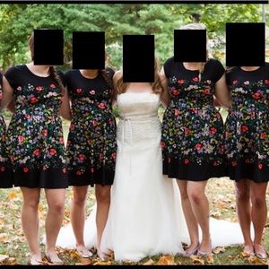 Vera Wang Organza wedding dress w/ fern embroidery